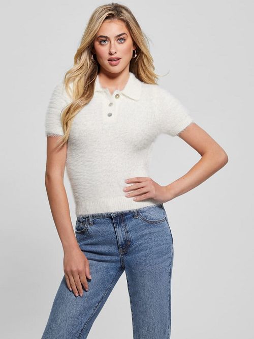 Guess Coraline Fuzzy Polo Wit | GUESS-SN27835