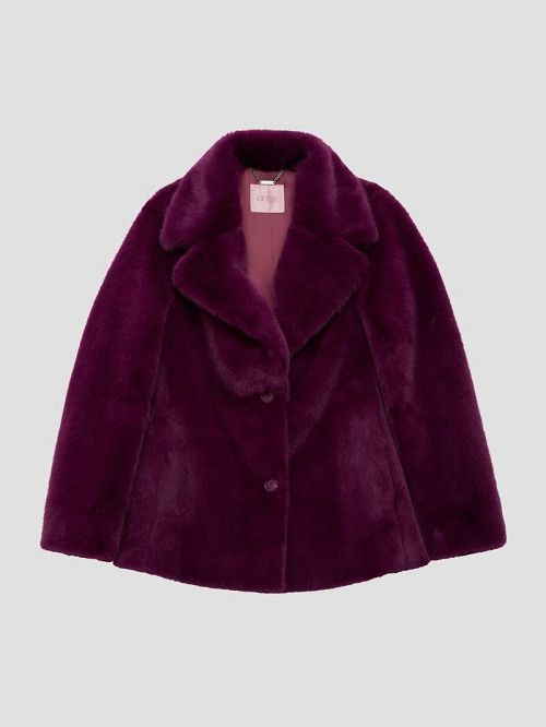Guess Corinne Faux-Fur Coat Paars | GUESS-SN27961