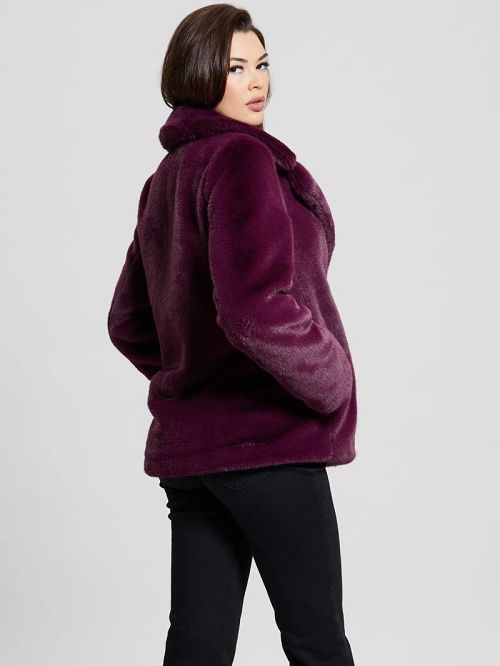 Guess Corinne Faux-Fur Coat Paars | GUESS-SN27961