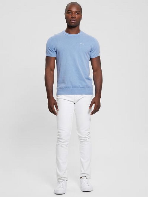 Guess Cornell Washed Tee Blauw | GUESS-SN30525