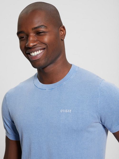 Guess Cornell Washed Tee Blauw | GUESS-SN30525