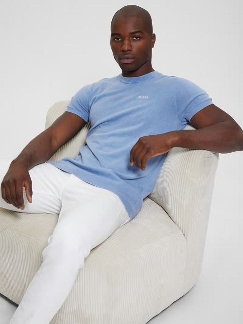 Guess Cornell Washed Tee Blauw | GUESS-SN30525