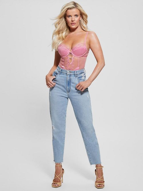 Guess Corynn Quattro G and Lace Bodysuit Roze | GUESS-SN28586