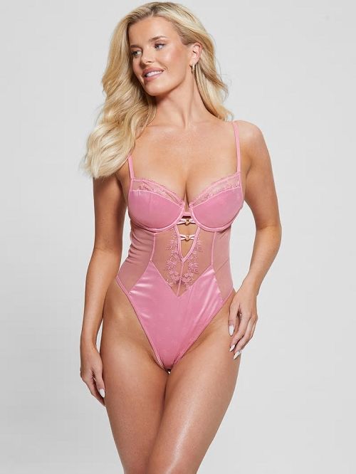 Guess Corynn Quattro G and Lace Bodysuit Roze | GUESS-SN28586