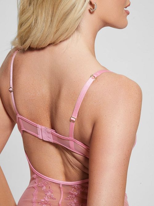 Guess Corynn Quattro G and Lace Bodysuit Roze | GUESS-SN28586