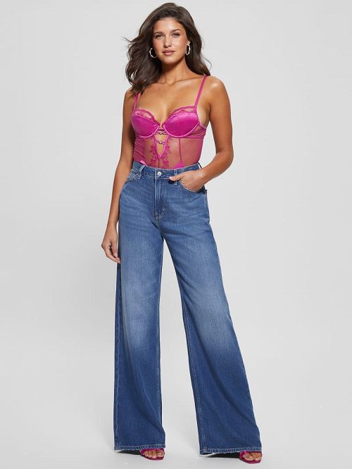 Guess Corynn Quattro G and Lace Bodysuit Roze | GUESS-SN28608