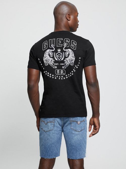 Guess Courage Tiger Tee Zwart | GUESS-SN30678