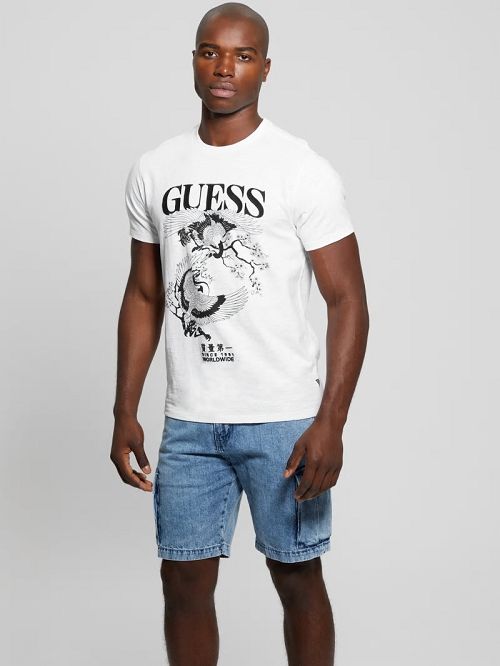 Guess Crane Tee Wit | GUESS-SN30653