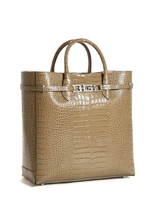 Guess Cristina Croc Leather Tote Goud | GUESS-SN29364