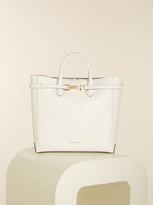 Guess Cristina Croc Leather Tote Wit | GUESS-SN29367