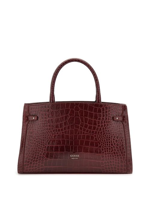 Guess Cristina Croc Medium Satchel Rood | GUESS-SN29303