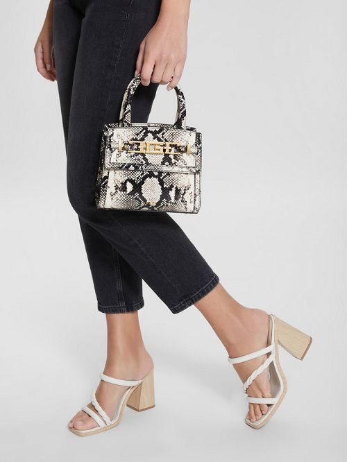 Guess Cristina Small Leather Satchel Wit | GUESS-SN29240
