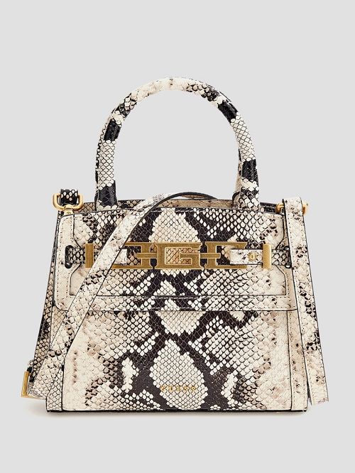 Guess Cristina Small Leather Satchel Wit | GUESS-SN29240