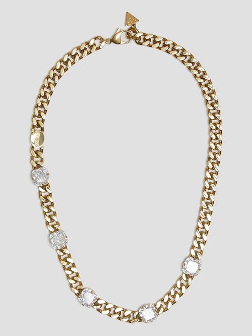 Guess Crushed Ice Chain-Link Necklace Goud | GUESS-SN30269