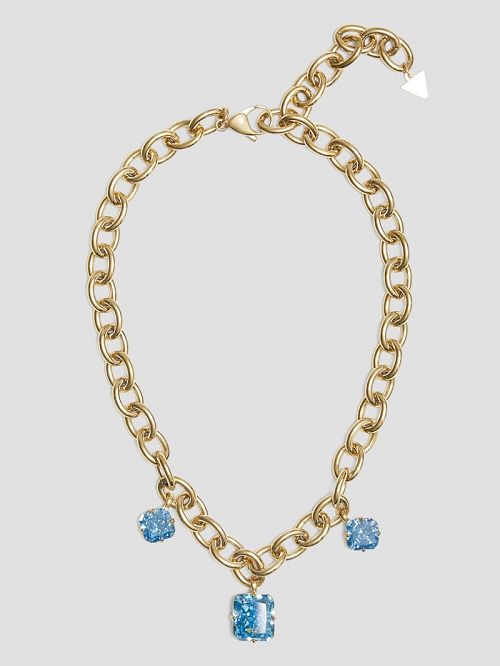 Guess Crushed Ice Pendant Necklace Blauw | GUESS-SN30271