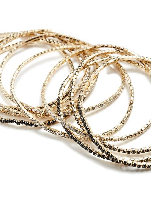 Guess Crystal-Embellished Stretch Bracelet Set Goud | GUESS-SN30339
