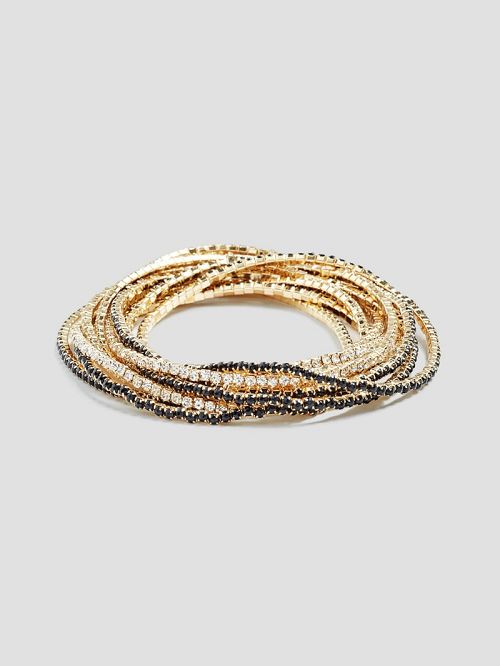 Guess Crystal-Embellished Stretch Bracelet Set Goud | GUESS-SN30339