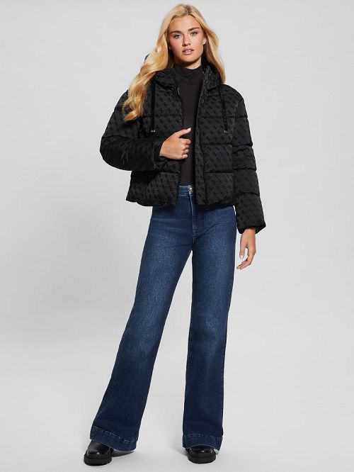 Guess Daisy Quattro G Puffer Jacket Zwart | GUESS-SN28047