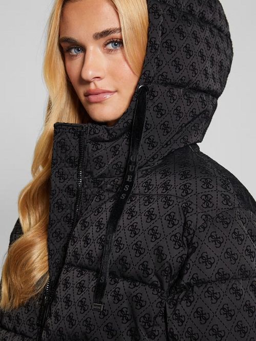 Guess Daisy Quattro G Puffer Jacket Zwart | GUESS-SN28047