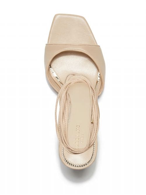Guess Dalisa Leather Lace-Up Sandal Beige | GUESS-SN29827