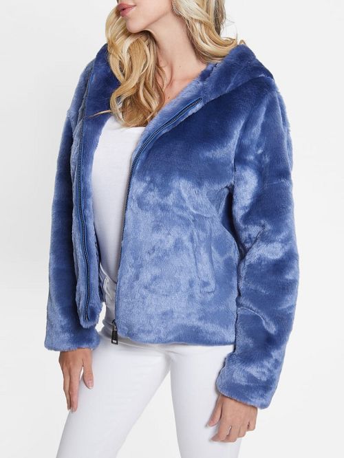 Guess Daniela Faux-Fur Jacket Blauw | GUESS-SN27875