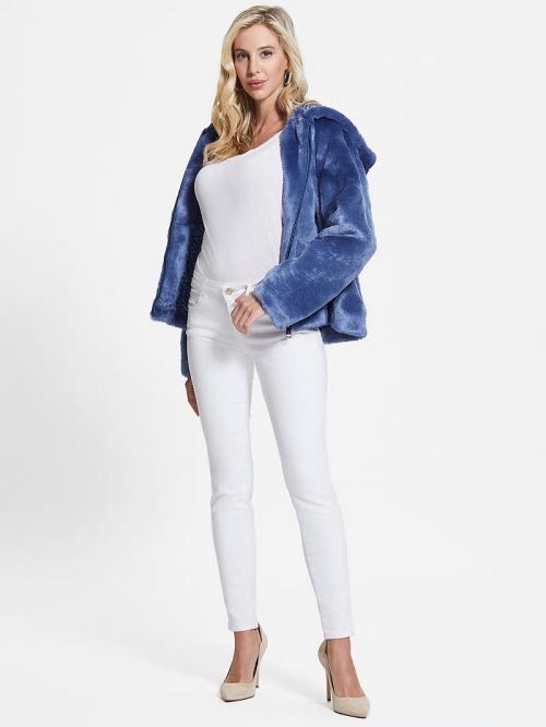 Guess Daniela Faux-Fur Jacket Blauw | GUESS-SN27875