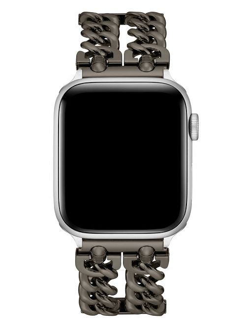 Guess Dark Silver-Tone Chain 42-44 mm Band for Apple Watch® Zwart | GUESS-SN31611