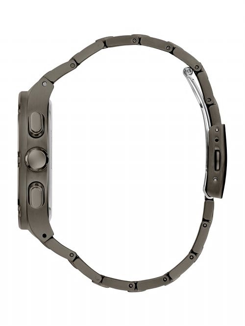 Guess Dark Silver-Tone and Blue Multifunction Watch Zwart | GUESS-SN31616