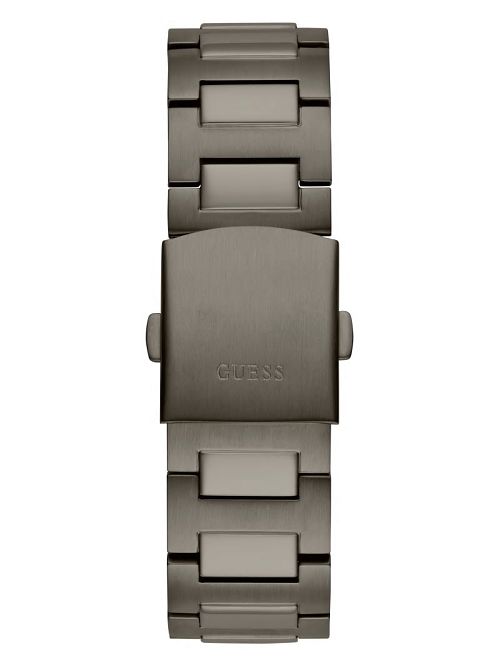 Guess Dark Silver-Tone and Blue Multifunction Watch Zwart | GUESS-SN31616