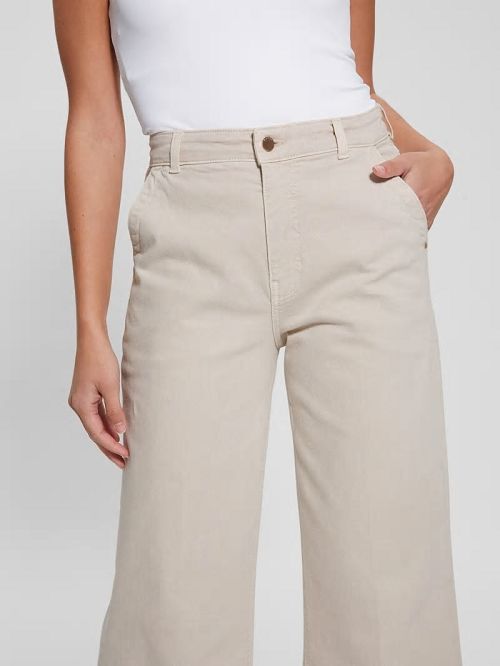 Guess Darma High-Rise Wide-Leg Pants Wit | GUESS-SN28250