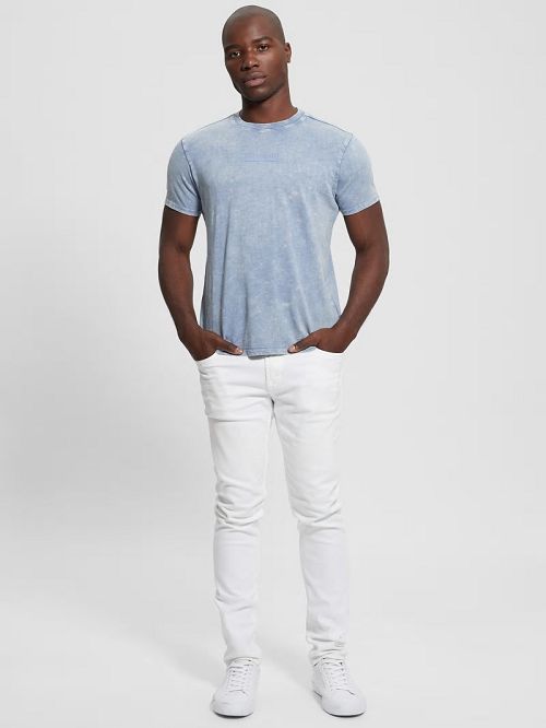 Guess David Acid Wash Tee Blauw | GUESS-SN30519
