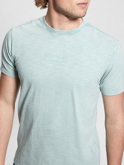 Guess David Acid Wash Tee Blauw | GUESS-SN30520