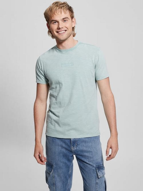 Guess David Acid Wash Tee Blauw | GUESS-SN30520