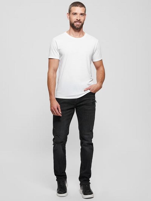 Guess Davis Distressed Straight Jeans Zwart | GUESS-SN30447