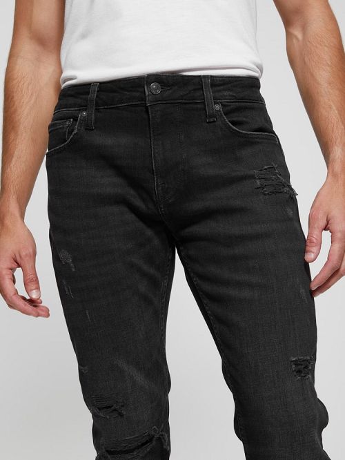 Guess Davis Distressed Straight Jeans Zwart | GUESS-SN30447