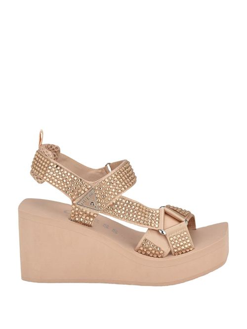 Guess Dawsin Rhinestone Wedges Beige | GUESS-SN29681