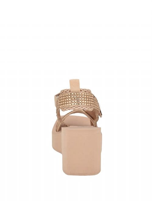 Guess Dawsin Rhinestone Wedges Beige | GUESS-SN29681