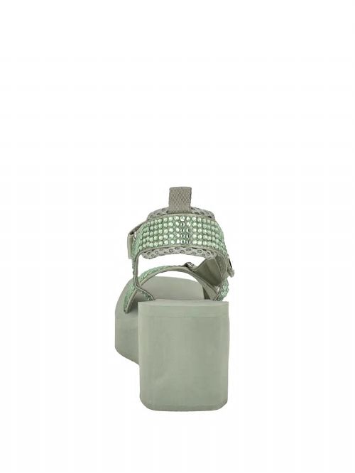 Guess Dawsin Rhinestone Wedges Groen | GUESS-SN29675