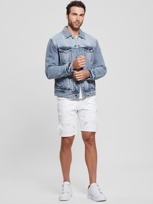 Guess Dean Denim Jacket Blauw | GUESS-SN30790