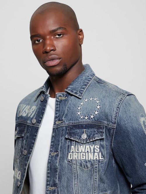 Guess Dean Denim Jacket Blauw | GUESS-SN30851