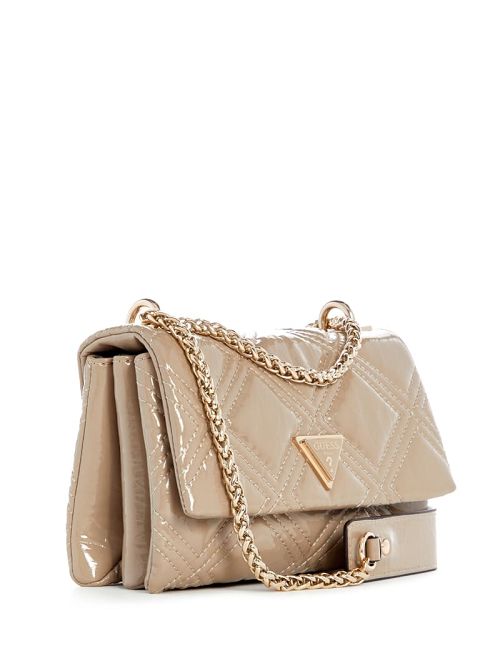 Guess Deesa Patent Mini Convertible Crossbody Bruin | GUESS-SN29077