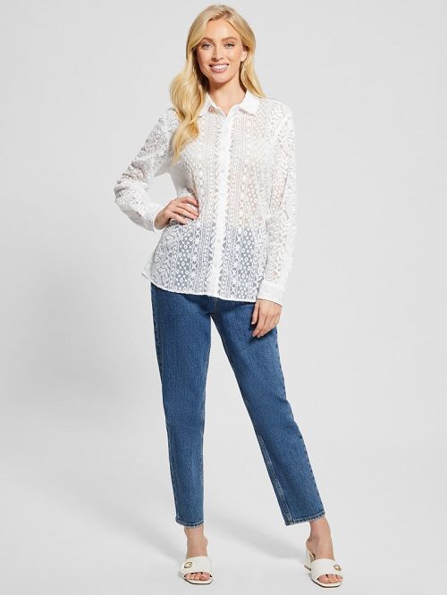 Guess Deloris Embroidered Top Wit | GUESS-SN27385