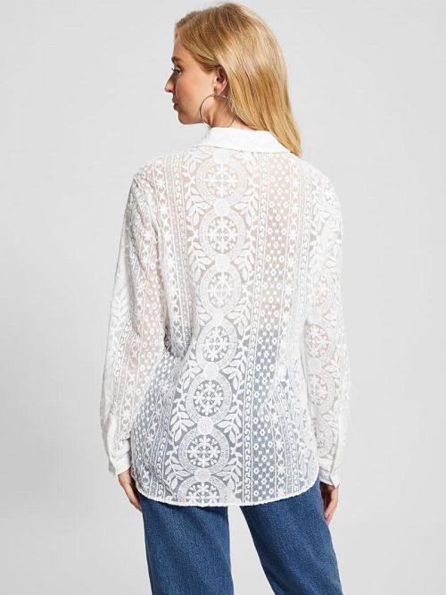 Guess Deloris Embroidered Top Wit | GUESS-SN27385