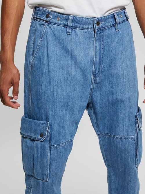Guess Denim Cargo Pants Blauw | GUESS-SN30416