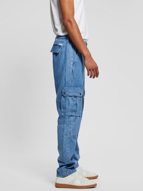 Guess Denim Cargo Pants Blauw | GUESS-SN30416