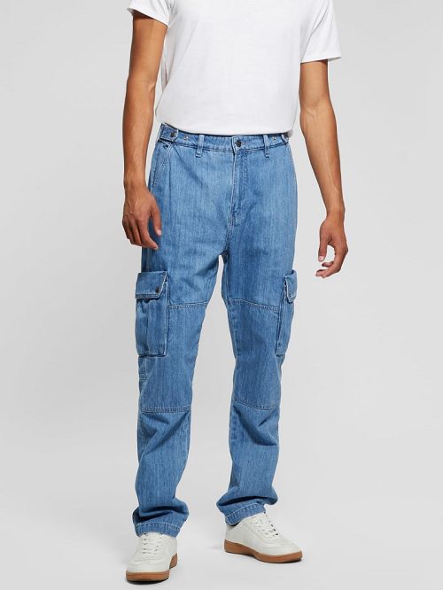 Guess Denim Cargo Pants Blauw | GUESS-SN30416