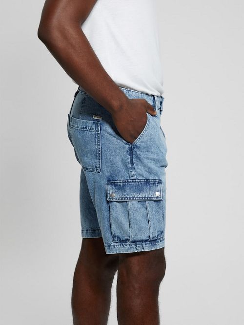 Guess Denim Cargo Shorts Blauw | GUESS-SN30438