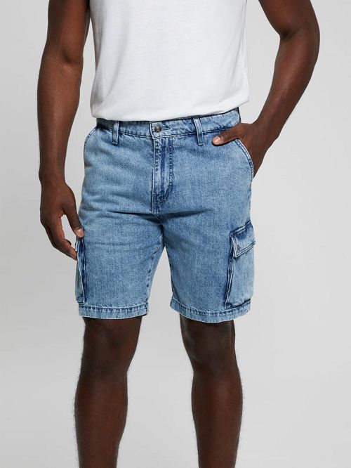 Guess Denim Cargo Shorts Blauw | GUESS-SN31376