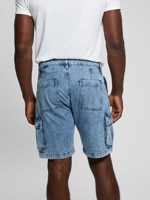 Guess Denim Cargo Shorts Blauw | GUESS-SN31376
