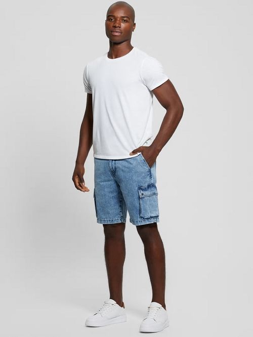 Guess Denim Cargo Shorts Blauw | GUESS-SN31376